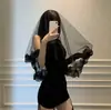 Véu de Renda Preto Halloween Cosplay Gótico Virgem Maria Noiva Vampira Adereços de Fantasia com Adorno de Cabeça