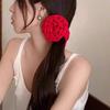 Caro faixa de cabelo com flor rosa no mesmo estilo feminino Mori amarrar de lado rabo de cavalo flor de cabeça corda de cabelo elástico de menina doce e fofa