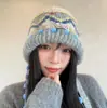 Atacado 25 Anos Outono e Inverno Novo Balaclava Tricotado Fair Isle Retrô Chapéu Feminino Chapéu Quente Espessado com Proteção de Orelha