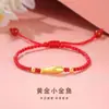 Pulseira de Gato em Ouro Puro 999 com Contas da Sorte, Presente de Dia dos Namorados para Namorada, Vendas em Live Streaming