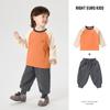 Conjunto de Roupa de Outono para Meninos Infantil Bebê Camiseta de Manga Comprida Calça Esportiva Camiseta Básica Infantil Calça Comprida Tendência