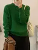 Suéter de Tricô Gola Redonda Outono Inverno Solto Macio Casual Suéter Feminino