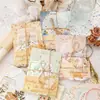 Paquete de Materiales Estéticos: Serie Floral de Oficina de Correos, Material Artístico Vintage para Decoración de Diario DIY, 100 Hojas, 4 Diseños