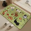 Tapete de Chão para Banheiro Estilo Desenho Animado Fofo, Resistente a Manchas, Tapete de Chão de Lama de Diatomáceas Antiderrapante, Tapete para Pés Absorvente de Água Secagem Rápida para Banheiro e Vaso Sanitário