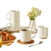 Caneca Térmica Cruzada de Cerâmica Empilhável Conjunto de Xícaras de Café 10 Onças Xícara de Leite para Café da Manhã Personalização