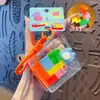 Llavero de Juguete Colgante de Bloque de Construcción de Silicona para Armar DIY Divertido para Niños, Decoración de Llavero de Mochila Colorida, Regalo