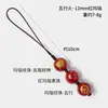 Llavero con cordón anti-pérdida para teléfono, cuenta redonda de piedra de ágata de cristal natural, colgante de los Cinco Elementos, Dios de la Riqueza de Cinco Vías, Fortuna