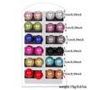 Aretes Simples Coloridos Transfronterizos de Perla de Imitación Combinación de 12 Pares Aretes Acrílicos Versátiles de Alta Gama Elegantes para Mujer