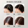 Tinta de Cabelo Descartável Realista com Almofada de Ar Fórmula Vegetal para Têmporas e Testa para Cobrir Rapidamente os Fios Brancos, Agente de Reposição de Cor Natural e Duradoura para os Cabelos