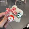 Horquilla de Felpa Roja con Forma de Estrella para Año Nuevo, Lazo, Pinza para Flequillo, Pinza Lateral para Mechones Sueltos, Adorno de Cabeza Navideño, Accesorios para el Cabello, Hecho a Mano