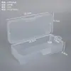 Caja rectangular transparente de plástico PP con forma de gancho, utilizada para exhibir herramientas de ferretería, equipo de pesca, muestras y artículos pequeños; también adecuado como caja de almacenamiento de joyas