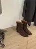 Nuevas Botas Vaqueras Cuadradas de Altura Europea y Americana Retro Otoño/Invierno 2026 para Mujer, Botines de Moda de Gamuza a Media Pantorrilla