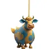 Adornos Colgantes de Vaca de Dibujos Animados de Colores para Coche Decoraciones para Árbol de Navidad Regalos de Cumpleaños Decoraciones para el Hogar
