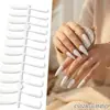 Puntas de Uñas Europeas y Americanas de Moda de Gama Alta Mate de Punta Larga, Colección de Color Sólido, Piezas para Uñas, 24 Piezas