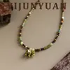 Collar de Elefante Pequeño Exquisito Retro de Verano con Piedra Natural, Accesorios para Mujer, Cadena de Clavícula de Lujo Ligero de Nicho de Gama Alta para Mujer