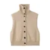 Suéter de cuello alto para mujer, chaqueta chaleco de punto para otoño e invierno, nueva prenda exterior de moda y tendencia 2026