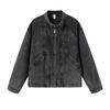 Ropa para Hombre North Boundary Marca de Tendencia Estilo Americano Otoño 2025 Nueva Chaqueta de Mezclilla Lavada con Arena Chaqueta Retro con Parches de Cuello Alto para Hombre