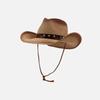 Sombrero de vaquero occidental para hombres y mujeres, sombrero de caballero vintage de nicho, sombrero de paja para exteriores de primavera y verano.