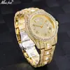 Reloj Missfox Moda Doble Calendario Negocios Completamente Incrustado en Diamantes Hombres Reloj Hiphop