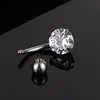 Set de 7 Piezas de Acero Inoxidable Flor Corazón Circonita Anillos Personalizados para Ombligo y Joyería para Piercings para Transfronterizo