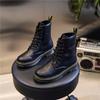Verano 2025 Nuevo Estilo Coreano Versátiles Transpirables Piel Genuina Zapatos de Mujer Botas Casuales de Suela Gruesa Botines Negros para Mujer Trbottomy