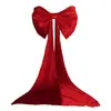 Novas Decorações de Casamento, Enfeites de Laço Vermelho Veludo Grandes, Layout de Cena de Banquete de Casamento, Layout de Quarto de Casamento, Parede de Fundo
