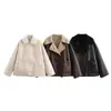 Europa Transfronteriza AliExpress Ropa de Mujer Venta Caliente Moda Casual Casual Holgada Chaqueta Integrada de Cuero y Piel