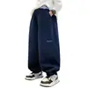 Calça de Moletom Tricô Color Block na Cintura para Meninos Estilo Primavera e Outono Joggers Soltos para Estudantes Calças Casuais com Punho Venda por Atacado