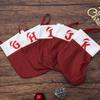 Decoraciones Navideñas Transfronterizas Calcetines Navideños con Letra Inglesa Roja Pequeño Colgante Decoración para Fiesta Bolsa de Regalo para Niños