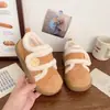 Sapatos de Algodão para Meninas 2026 Outono/Inverno Novos Sapatos Infantis com Forro de Lã Botas de Neve Quentes para Crianças Maiores Sapatos Peludos para Meninas
