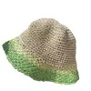 Chapéu de Sol Estilo Japonês para Mulheres, Proteção Solar para Viagens de Verão, Chapéu de Pescador de Praia, Chapéu Bucket de Palha Respirável com Bloqueio de Cor