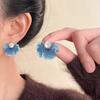 Aretes hechos a mano con degradado de goteo de aceite para mujer, estilo hada francés, dulces aretes de flores, aretes de personalidad y temperamento, sentido avanzado