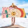 Toalla de playa estampada con carita sonriente suave absorbente de secado rápido toalla chal comercio exterior venta caliente protector solar natación estampada toalla de baño grande