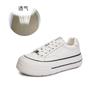 Tenis Blancos de Piel de Vaca de Primera Capa para Mujer, Nuevos para Primavera 2026, Tenis de Suela Gruesa que Aumentan la Altura, Zapatos Casuales Versátiles, Zapatos para Mujer con Punta Amplia