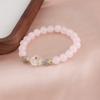 Pulsera de Cristal Rosa Natural Cristal Rosa Cristal Fresa Pixiu Corazón de Niña Nueva Pulsera Chinoiserie Flor de Durazno Riqueza Regalo para Novia