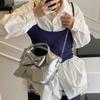 Bolsa de Ombro Bow Underarm Bucket Bag 2025 Primavera e Verão Novo Design de Nicho Bolsa Transversal com Corrente Bolsa Feminina Fashion
