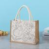Bolsa de Lienzo para Graffiti con Costuras en Blanco Pintada a Mano Regalo DIY Bolsa de Lienzo para Dormitorio Bolsas de Almacenamiento de Gran Capacidad