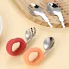 Aço inoxidável 316 garfo colher torto semiacabado talheres infantis suplemento alimentar colher de sopa para alimentar bebê acessórios de hardware de cotovelo
