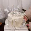 Día de la Madre Mariposa Perla Fantasma Confesión Diosa Reina Pastel de Cumpleaños Mesa de Postres Decoración Tarjeta Insertable