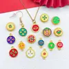 Estilo Chino DIY Oro Mate Antiguo Cinco Caminos Dios de la Riqueza Colgante Pequeño Azul Quemado Goteo de Aceite Accesorios para Pulseras Aleación de Zinc Joyería