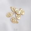 Colar com pingente de joia artesanal, colar com etiqueta oval de anjo estilo europeu e americano retrô com cor dourada 14K