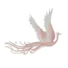 Adesivos de Tecido Bordados Fênix Estilo Chinês Dinastia Han Leque Dragão e Fênix Patch DIY Adesivos Decorativos Adorno de Casamento Grampo de Cabelo Adesivos de Tecido