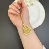 Collar Vietnamita Vintage Chapado en Oro con Filigrana Antigua Incrustada con Diamantes, Cadena para Clavícula de Calabaza con Apertura y Cierre de Guanyin, Joyería de Tendencia Nacional para Mujer al por Mayor