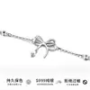 Pulseira de Prata de Lei 925 com Laço Feminina Design de Nicho Senso de Moda Joia de Mão para Meninas Japonesas e Coreanas Presente para Namorada