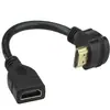 Cabo HDMI de Alta Definição com Dobra Superior e Inferior de 90 Graus, HDMI Macho para Fêmea, Extensão para Laptop, TV, Projetor