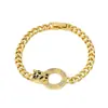 Distrito Lu Suministro Transfronterizo Pulsera de Cabeza de Leopardo Chapada en Oro Pulsera de Cadena de Reloj de Joyería con Sentido de Diseño de Moda Europeo y Americano