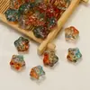 Cuentas de vidrio de pentagrama de meteorito, cuentas sueltas con agujeros horizontales, cuentas de estrella, accesorios para abalorios de pulseras y collares hechos a mano para DIY