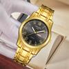 Reloj de pulsera para hombre de moda romana totalmente automático de una sola pieza Joker doble calendario correa de acero impermeable luminoso cuarzo