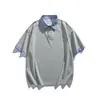 Acu Roupa Masculina Gola Listrada Color Block Manga Curta Masculina 2026 Verão Novo Tamanho Grande Solta Tendência Marca Camisa Polo para Homem