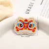 Parche Bordado León Rojo de Año Nuevo, Bendición del Año del Caballo, Parche Bordado para Cuaderno y Funda de Teléfono, Accesorios Decorativos Hanfu para Niños